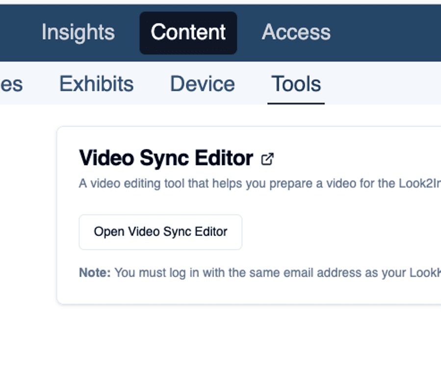 Preparing videos with the video sync tool thumbnail